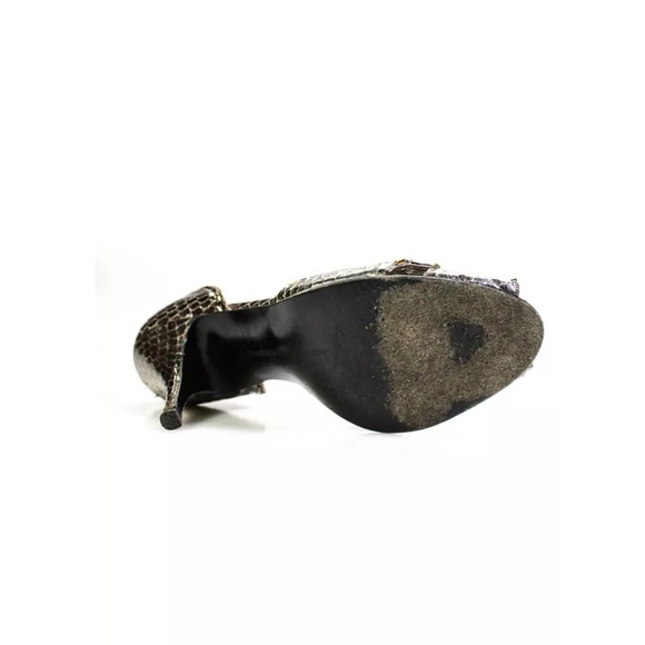 Susan Bennis Warren Edwards Python Peep Toe Pumps - Picture 4 of 4